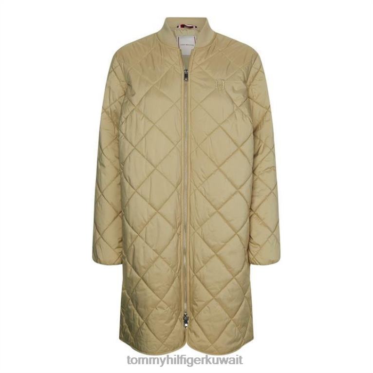 البيج ايغ Tommy Hilfiger معطف بومبر طويل مبطن 4464420977