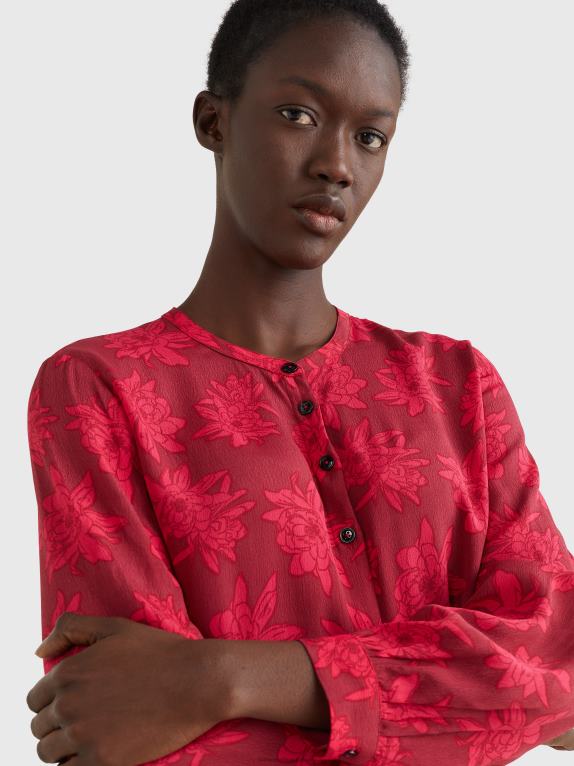 إزهار متوسط ​​الحجم / روعة وردية Tommy Hilfiger فستان ميدي من الكريب الزهري 446442108