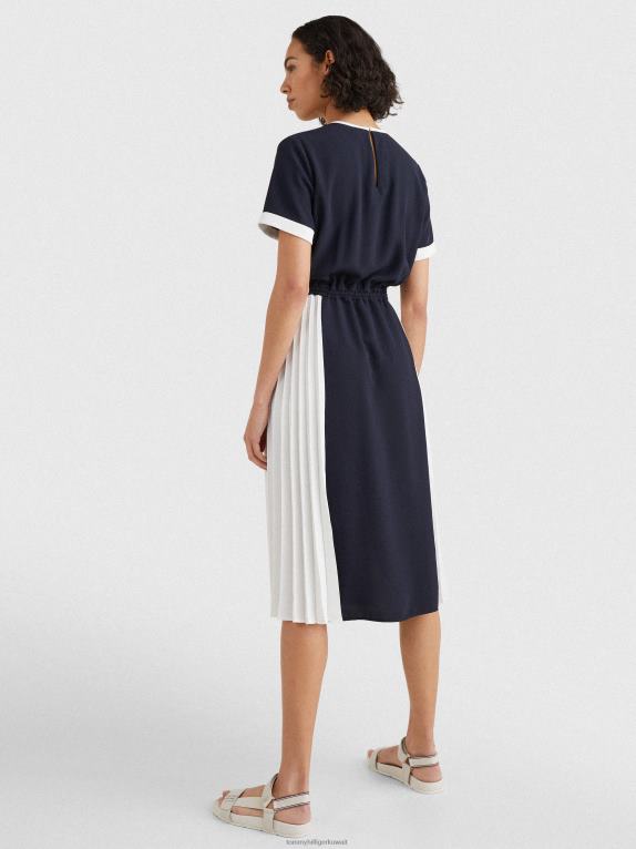 سماء الصحراء / كتلة الألوان إكرو Tommy Hilfiger فستان ميدي بكسرات ملونة 446442114