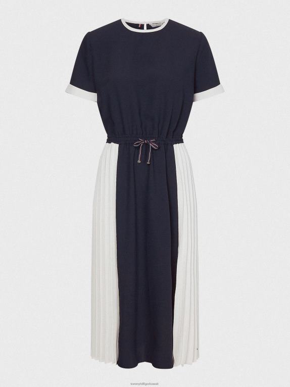 سماء الصحراء / كتلة الألوان إكرو Tommy Hilfiger فستان ميدي بكسرات ملونة 446442114