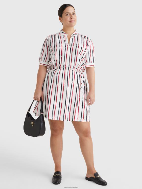 شريط منقط/أرضية بيضاء Tommy Hilfiger منحنى مريح منقط مناسب ومتوهج 446442118