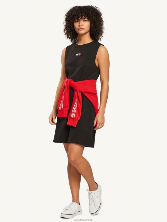 أسود Tommy Hilfiger فستان بدون أكمام بشارة 446442123