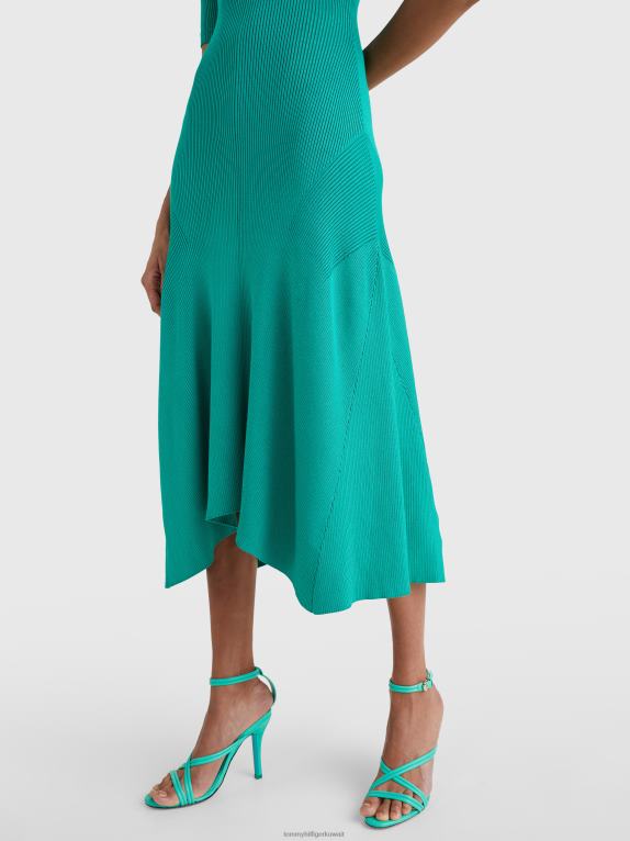 الأخضر Tommy Hilfiger فستان بولو كريست بقصة ضيقة 446442124