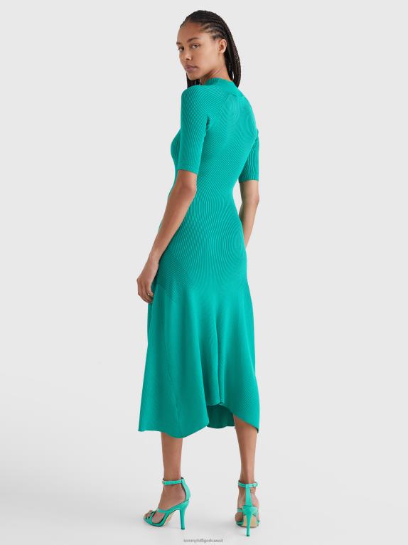 الأخضر Tommy Hilfiger فستان بولو كريست بقصة ضيقة 446442124