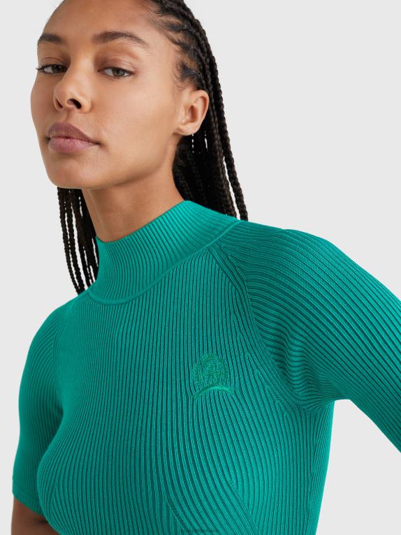 الأخضر Tommy Hilfiger فستان بولو كريست بقصة ضيقة 446442124