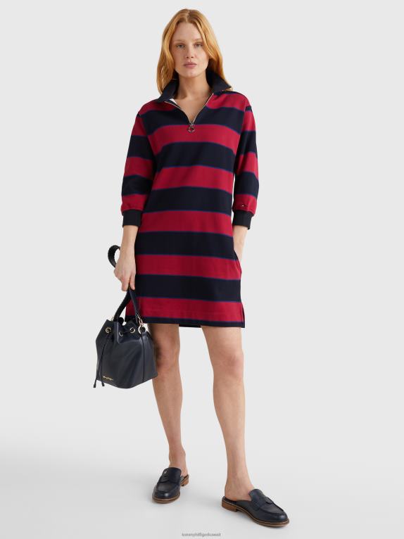 شريط الرجبي أفقي/التوت الملكي Tommy Hilfiger فستان رجبي قصير مريح 446442130