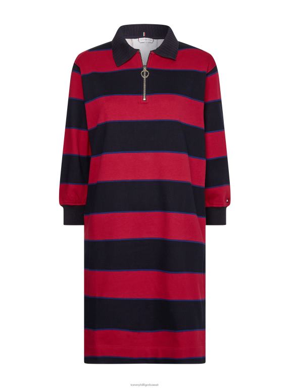 شريط الرجبي أفقي/التوت الملكي Tommy Hilfiger فستان رجبي قصير مريح 446442130