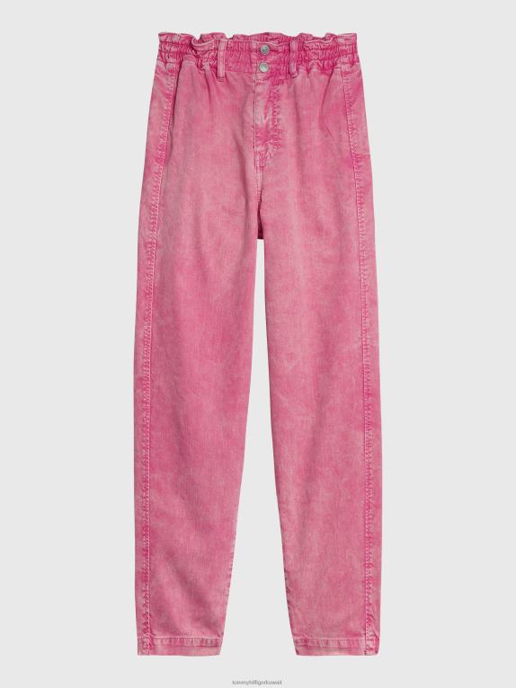 التنبيه الوردي Tommy Hilfiger بنطال جينز واسع الأرجل 446442138