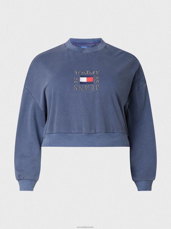البحرية الشفق Tommy Hilfiger كنزة بطبعة شعار الماركة 446442162