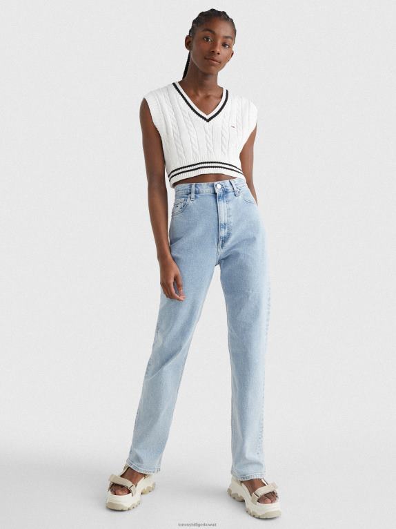 بيج فاتح Tommy Hilfiger سترة متماسكة كابل اقتصاص 446442184