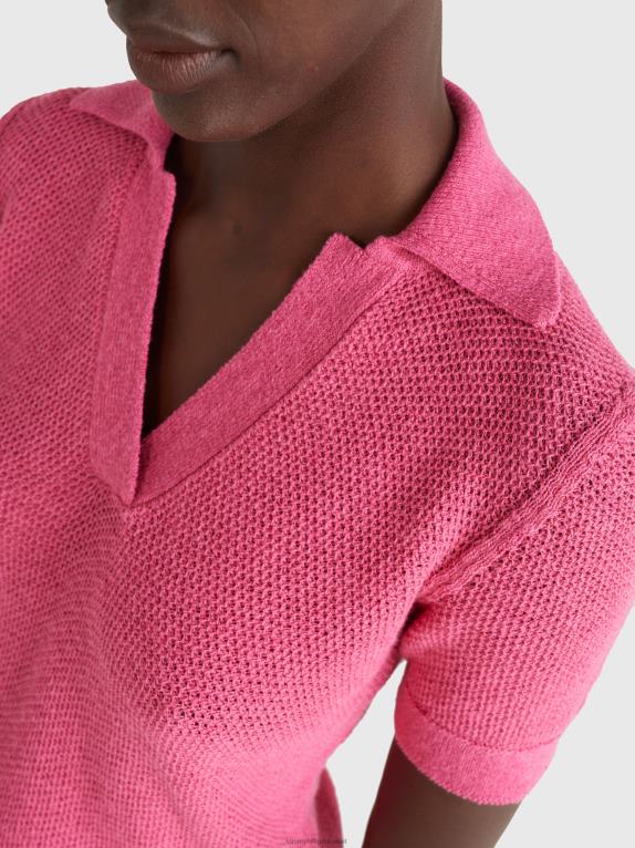 وردي مشع Tommy Hilfiger سترة قصيرة الأكمام محكم 446442189