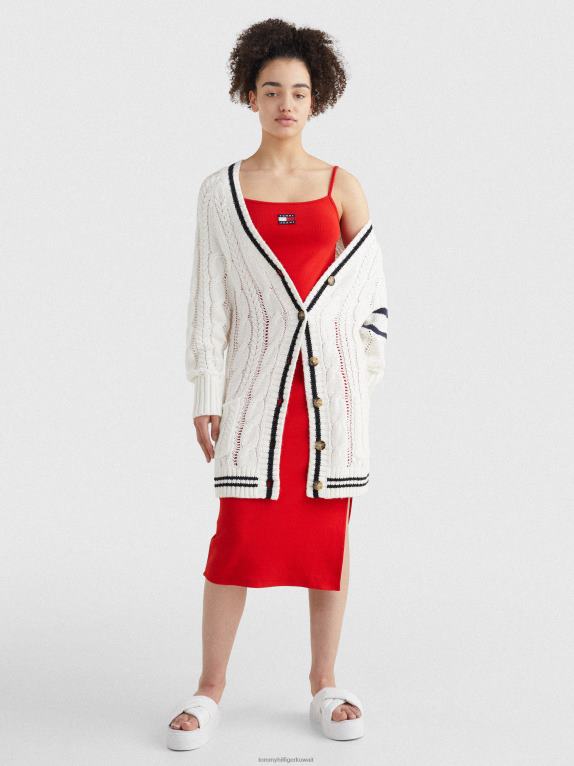 بيج فاتح/متعدد Tommy Hilfiger سترة صوفية كبيرة الحجم متماسكة بشارة الكابل 446442191