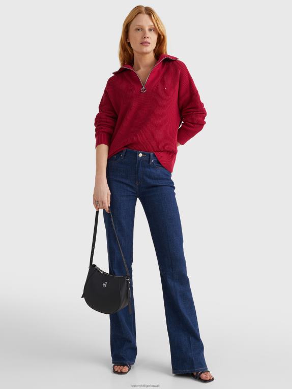 التوت الملكي Tommy Hilfiger سترة مريحة متماسكة بنصف سحاب 446442198