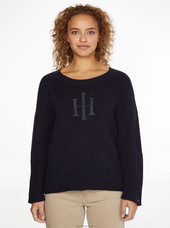 سماء الصحراء Tommy Hilfiger سترة بياقة دائرية ورسومات 446442208