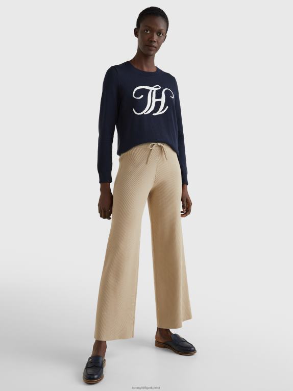 سماء الصحراء Tommy Hilfiger كنزة بقصّة عادية ورسومات مونوغرام 446442212