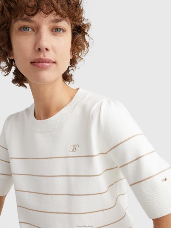 إكرو/بيج Tommy Hilfiger سترة بأكمام مكشكشة ناعمة 446442220