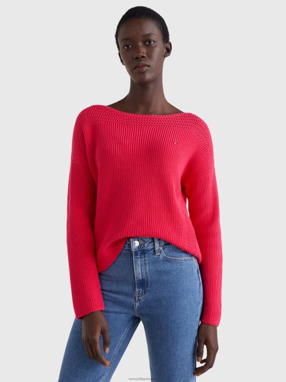 روعة الوردي Tommy Hilfiger كنزة برقبة قارب وقصة مريحة 446442231