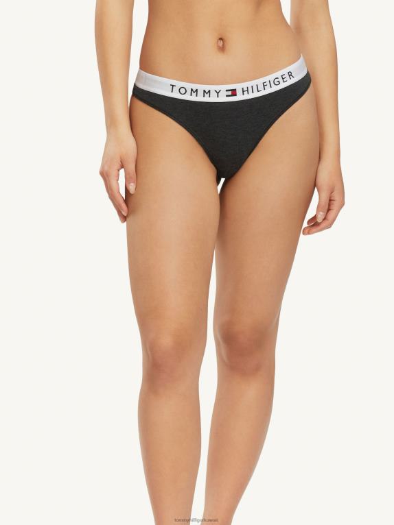 أسود / هيذر Tommy Hilfiger ثونغ حزام الخصر الشعار 446442241