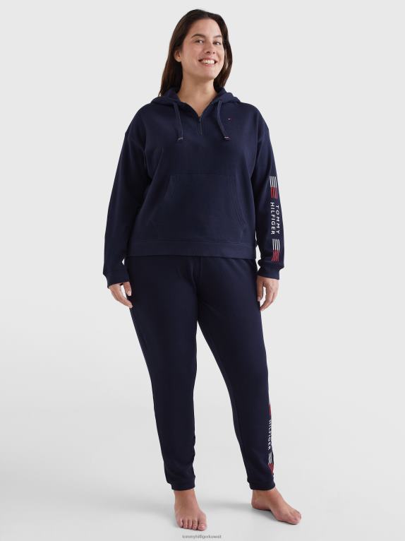 سماء الصحراء Tommy Hilfiger سترة بغطاء رأس بنصف سحاب قابلة للتمدد 446442249