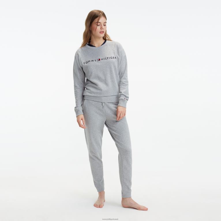 هيذر رمادي Tommy Hilfiger سترة رياضية بشعار الماركة 446442252