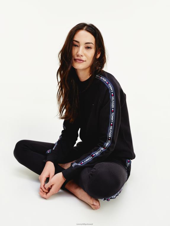 بي في اتش اسود Tommy Hilfiger سترة بشريط شعار 446442259