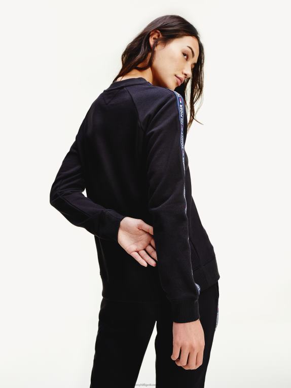 بي في اتش اسود Tommy Hilfiger سترة بشريط شعار 446442259