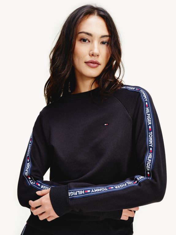 بي في اتش اسود Tommy Hilfiger سترة بشريط شعار 446442259