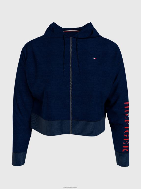 سماء الصحراء Tommy Hilfiger سترة بقلنسوة مقصوصة فائقة النعومة 446442264