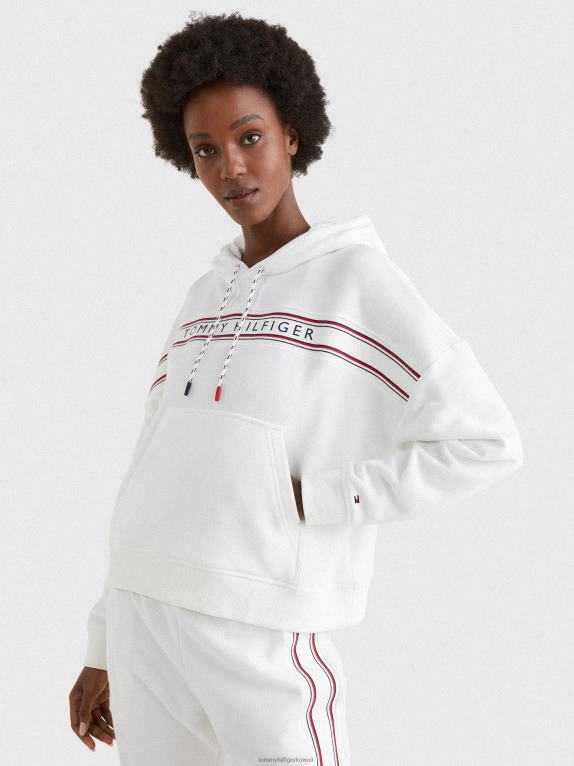 أبيض Tommy Hilfiger هوديي برباط بشريط التوقيع 446442274