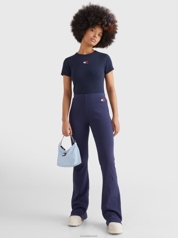 البحرية الشفق Tommy Hilfiger شارة طماق نحيفة كاملة الطول 446442277