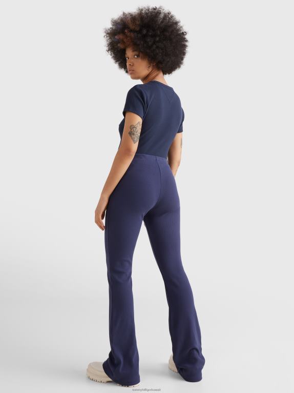 البحرية الشفق Tommy Hilfiger شارة طماق نحيفة كاملة الطول 446442277