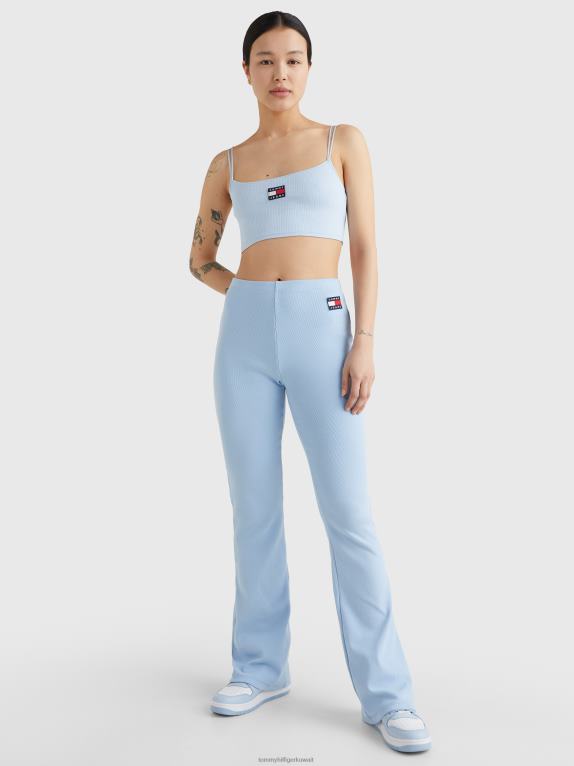 سماء شامبراي Tommy Hilfiger شارة طماق نحيفة كاملة الطول 446442281