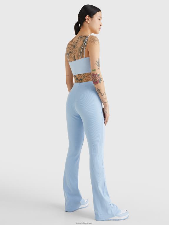 سماء شامبراي Tommy Hilfiger شارة طماق نحيفة كاملة الطول 446442281