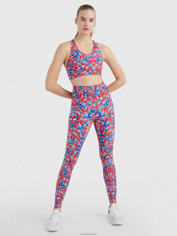 طباعة الجزيرة Tommy Hilfiger طماق رياضية عالية الارتفاع بطول كامل وطبعة مونوغرام 446442287