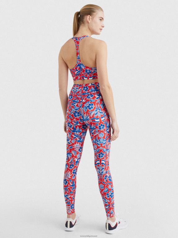 طباعة الجزيرة Tommy Hilfiger طماق رياضية عالية الارتفاع بطول كامل وطبعة مونوغرام 446442287