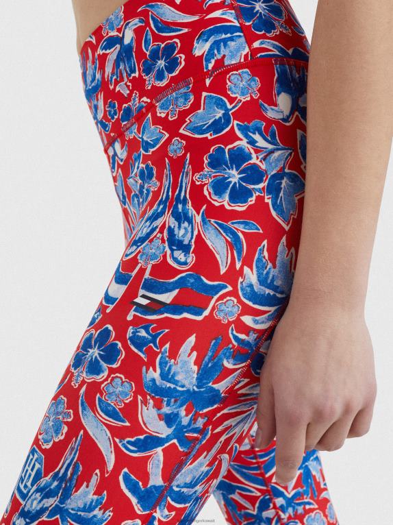 طباعة الجزيرة Tommy Hilfiger طماق رياضية عالية الارتفاع بطول كامل وطبعة مونوغرام 446442287