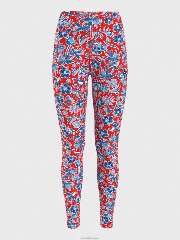 طباعة الجزيرة Tommy Hilfiger طماق رياضية عالية الارتفاع بطول كامل وطبعة مونوغرام 446442287