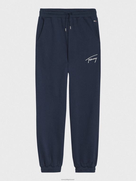 البحرية الشفق Tommy Hilfiger بنطال رياضي من الجيرسيه المُعاد تدويره بشعار مميز 446442293