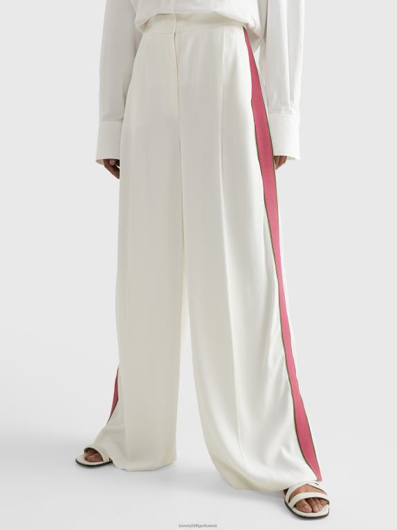 بيج فاتح Tommy Hilfiger أيقونات بنطال واسع الساق 446442313