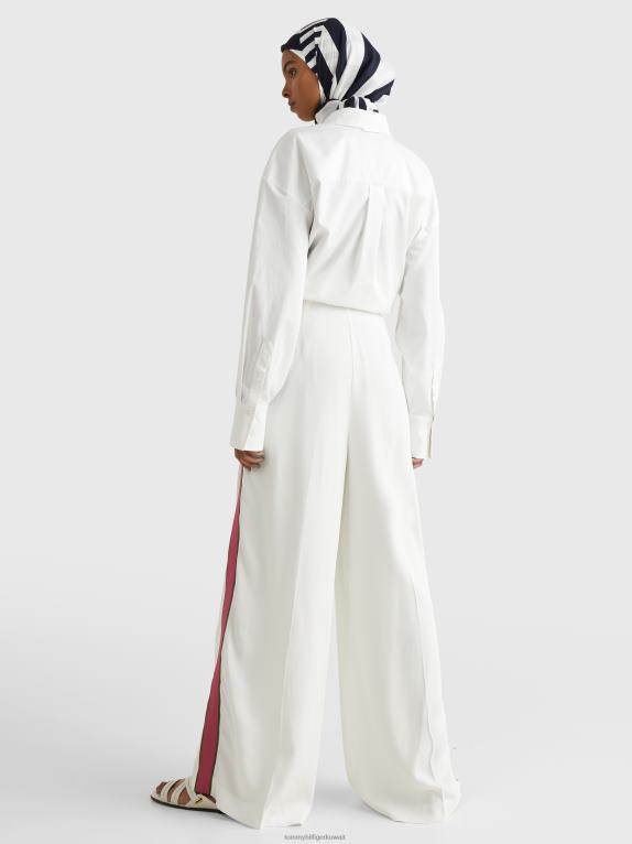 بيج فاتح Tommy Hilfiger أيقونات بنطال واسع الساق 446442313