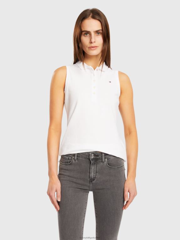 الأبيض البصري Tommy Hilfiger بولو سليم بلا أكمام 446442343