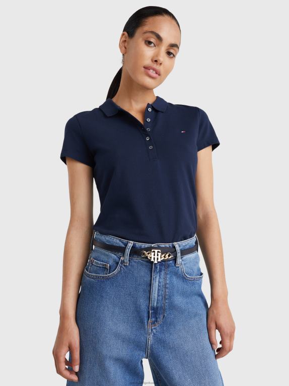 منتصف الليل Tommy Hilfiger قميص بولو تراثي بقصة ضيقة 446442351