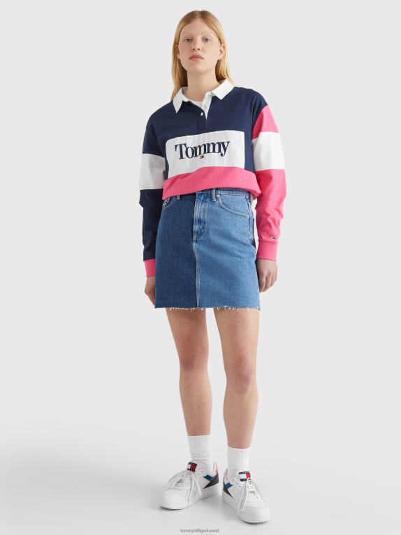 تنبيه وردي/متعدد Tommy Hilfiger بولو بأكمام طويلة وقصة مريحة 446442352