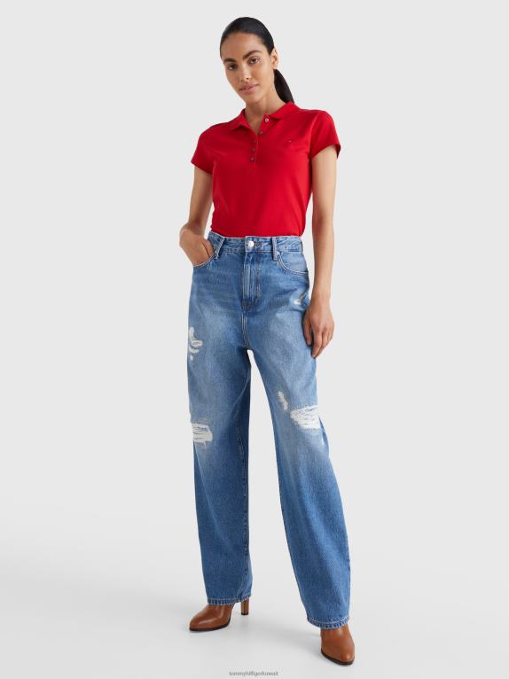 التفاح الأحمر Tommy Hilfiger قميص بولو تراثي بقصة ضيقة 446442357