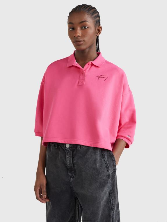 التنبيه الوردي Tommy Hilfiger بولو التوقيع المحاصيل 446442360