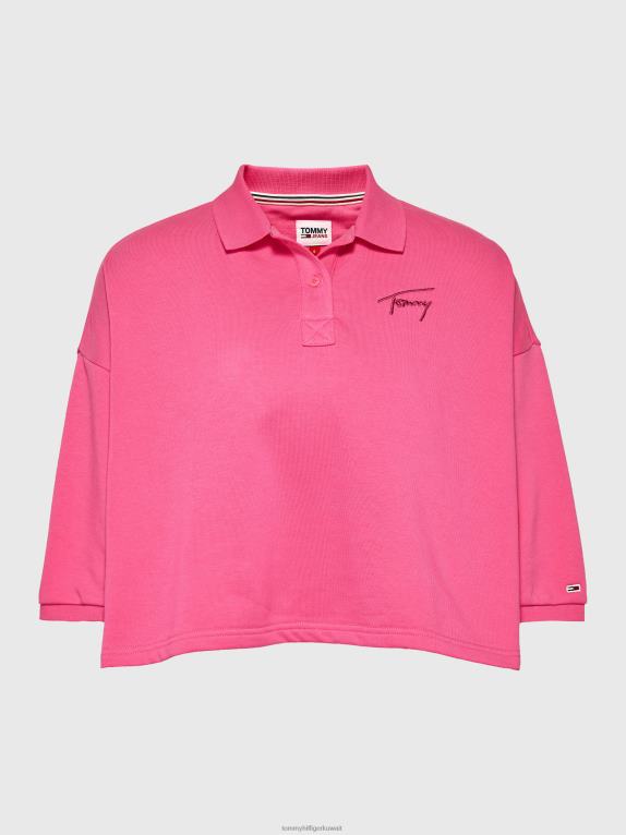 التنبيه الوردي Tommy Hilfiger بولو التوقيع المحاصيل 446442360