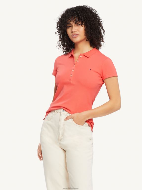 المرجان الكريستالي Tommy Hilfiger قميص بولو بيكيه ذو قصة ضيقة 446442365