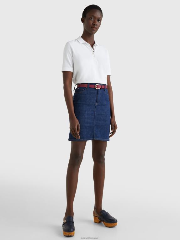 الأبيض البصري Tommy Hilfiger بولو مميز بنصف كم مريح 446442372