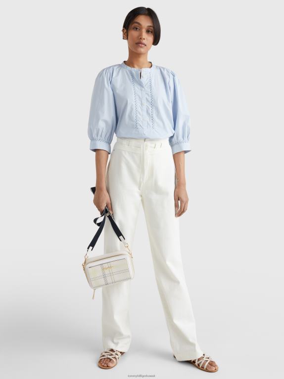 أزرق منسم Tommy Hilfiger بلوزة هينلي ذات قصة مريحة 446442382