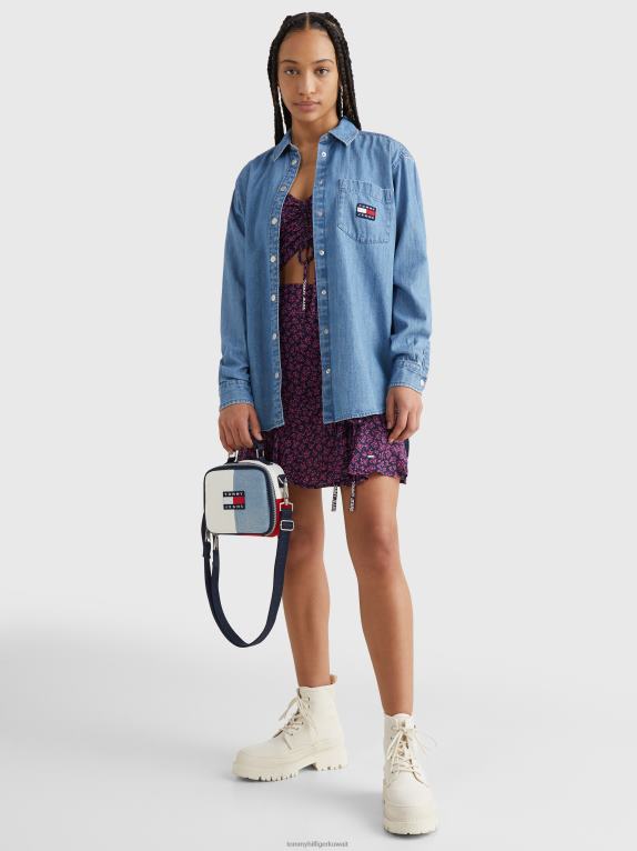 وسط الدنيم Tommy Hilfiger قميص صديقها شارة شامبراي 446442386